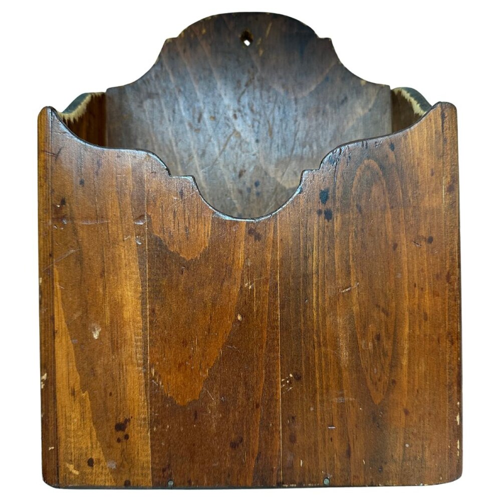!!SOLD!!  Primitive Style Wooden Original Finish Hangable Letterbox
